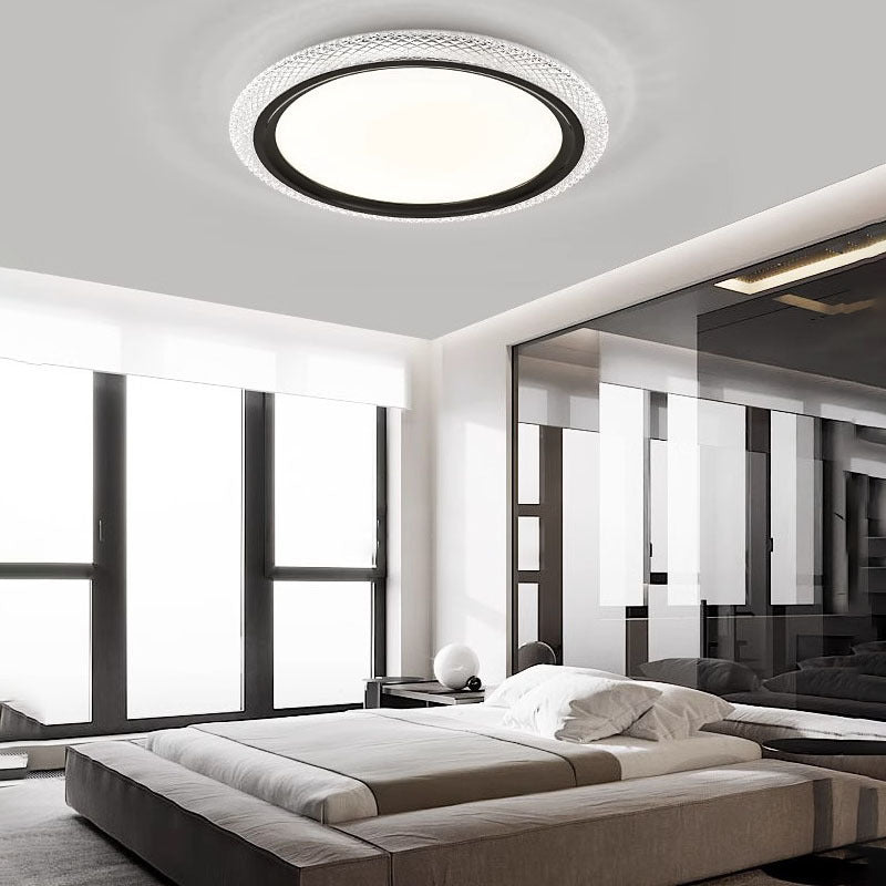 Modern Simplicity Round Ring Acrylic Aluminum LED Flush Mount Ceiling Light For Living Room