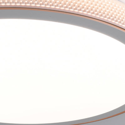 Modern Minimalist Round Grain Acrylic Hardware LED Flush Mount Ceiling Light For Living Room