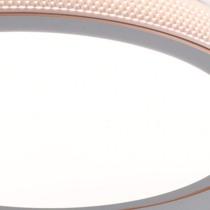 Modern Minimalist Round Grain Acrylic Hardware LED Flush Mount Ceiling Light For Living Room