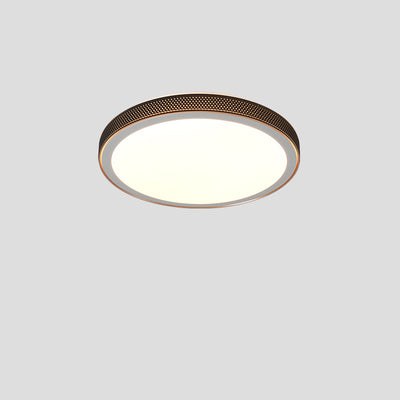 Modern Minimalist Round Grain Acrylic Hardware LED Flush Mount Ceiling Light For Living Room