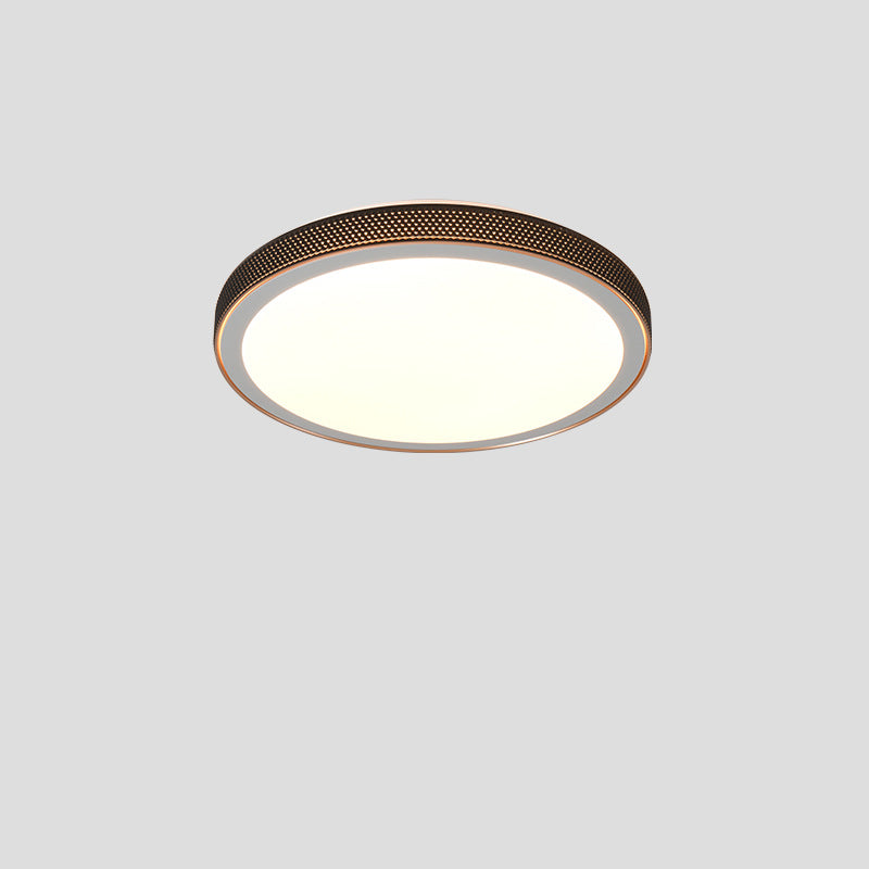 Modern Minimalist Round Grain Acrylic Hardware LED Flush Mount Ceiling Light For Living Room