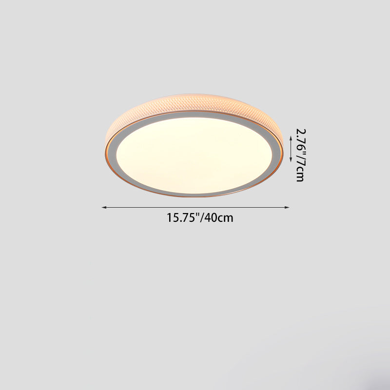 Modern Minimalist Round Grain Acrylic Hardware LED Flush Mount Ceiling Light For Living Room