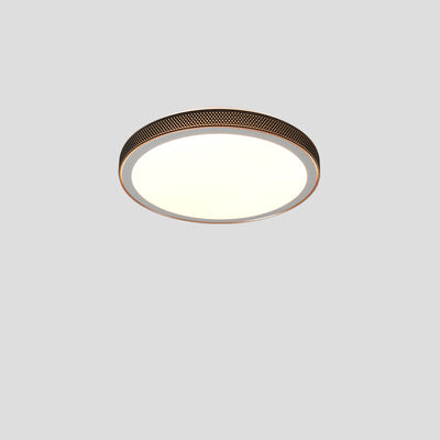 Modern Minimalist Round Grain Acrylic Hardware LED Flush Mount Ceiling Light For Living Room