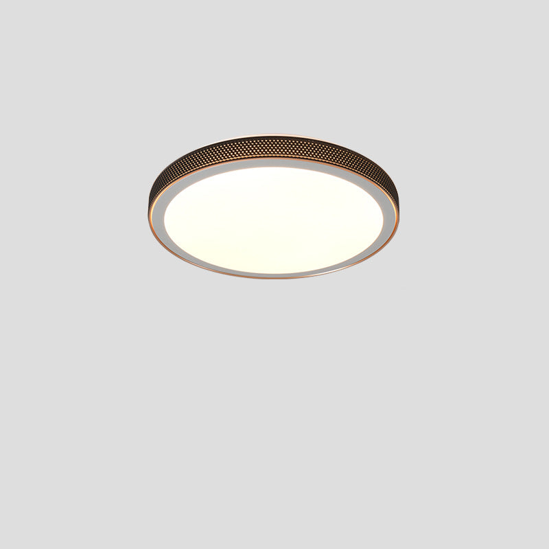 Modern Minimalist Round Grain Acrylic Hardware LED Flush Mount Ceiling Light For Living Room