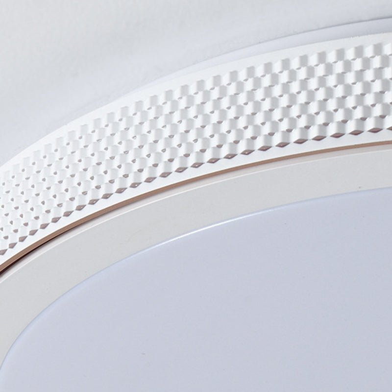 Modern Minimalist Round Grain Acrylic Hardware LED Flush Mount Ceiling Light For Living Room
