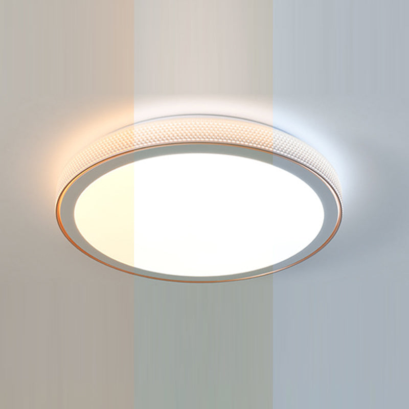 Modern Minimalist Round Grain Acrylic Hardware LED Flush Mount Ceiling Light For Living Room