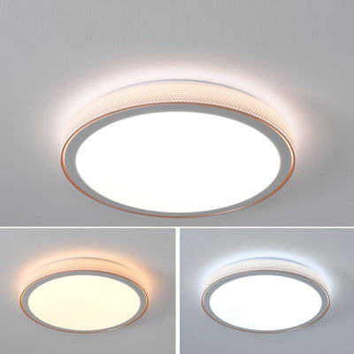 Modern Minimalist Round Grain Acrylic Hardware LED Flush Mount Ceiling Light For Living Room