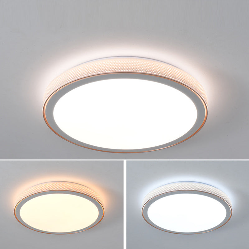 Modern Minimalist Round Grain Acrylic Hardware LED Flush Mount Ceiling Light For Living Room
