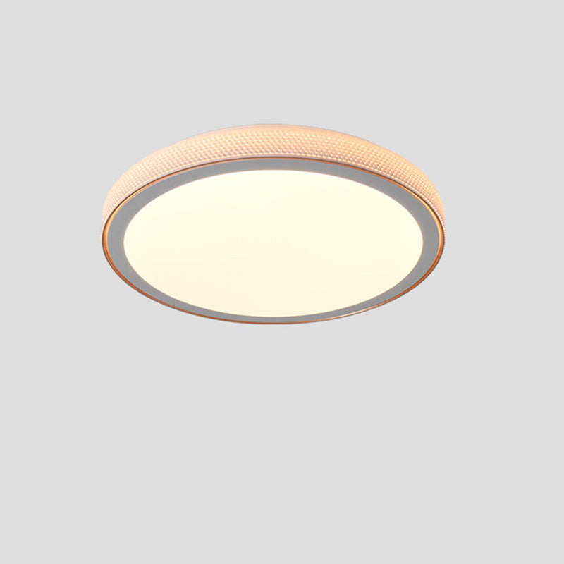 Modern Minimalist Round Grain Acrylic Hardware LED Flush Mount Ceiling Light For Living Room