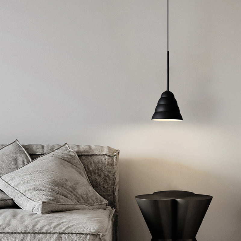 Contemporary Scandinavian Cone Marshmallow Round Resin Hardware 1-Light Pendant Light For Living Room