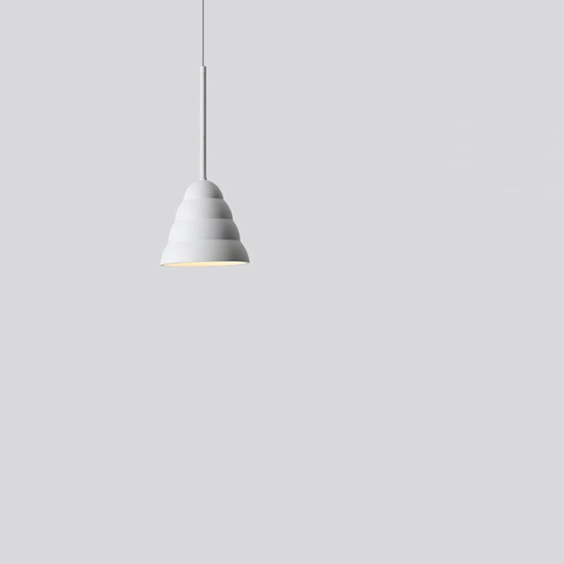 Contemporary Scandinavian Cone Marshmallow Round Resin Hardware 1-Light Pendant Light For Living Room