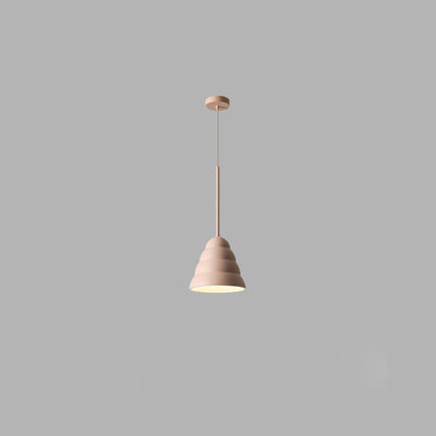 Contemporary Scandinavian Cone Marshmallow Round Resin Hardware 1-Light Pendant Light For Living Room