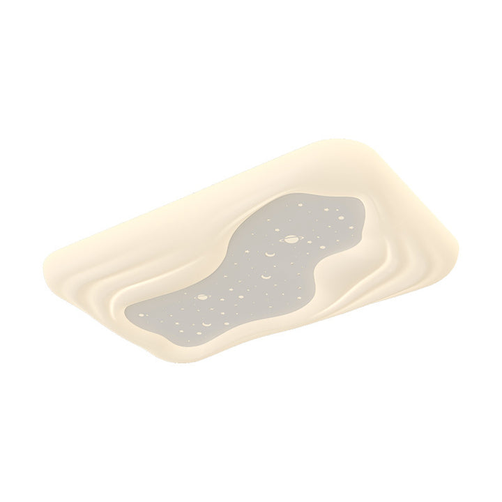 Plafonnier LED en fer PE moderne minimaliste crème rectangle rond carré étoile pour salon 