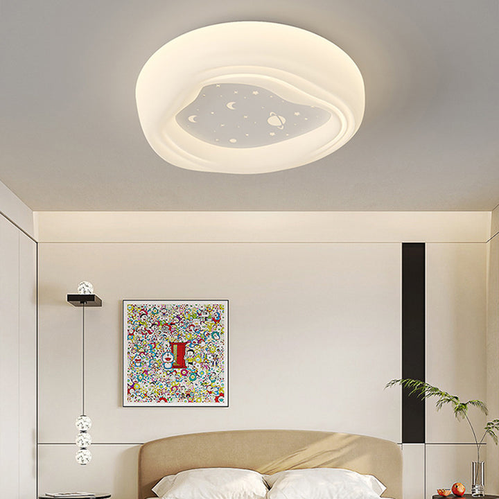 Plafonnier LED en fer PE moderne minimaliste crème rectangle rond carré étoile pour salon 