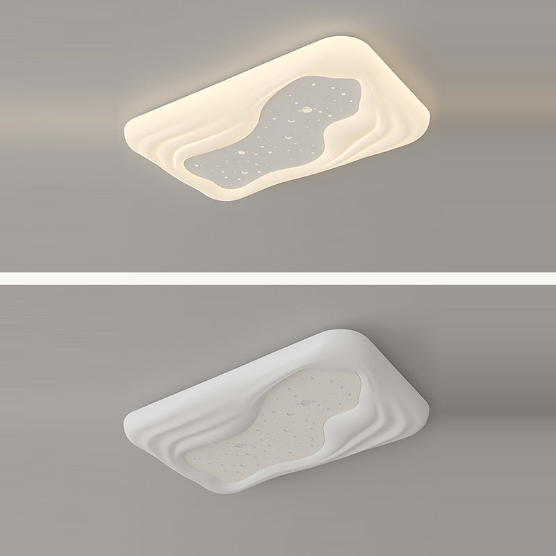 Plafonnier LED en fer PE moderne minimaliste crème rectangle rond carré étoile pour salon 
