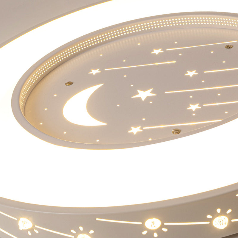 Modern Minimalist Shooting Star Begonia Flower Round Flower Acrylic Iron LED Flush Mount Ceiling Light For Living Room