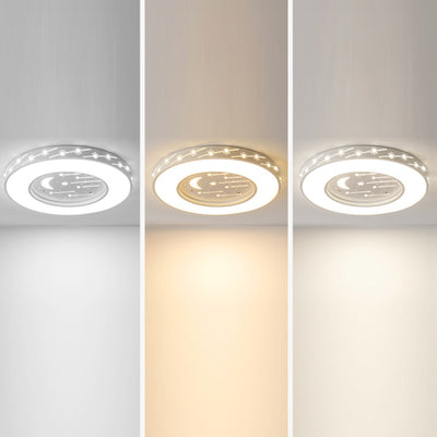 Modern Minimalist Shooting Star Begonia Flower Round Flower Acrylic Iron LED Flush Mount Ceiling Light For Living Room