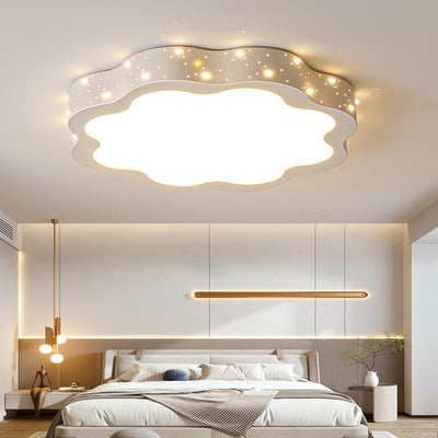Modern Minimalist Shooting Star Begonia Flower Round Flower Acrylic Iron LED Flush Mount Ceiling Light For Living Room