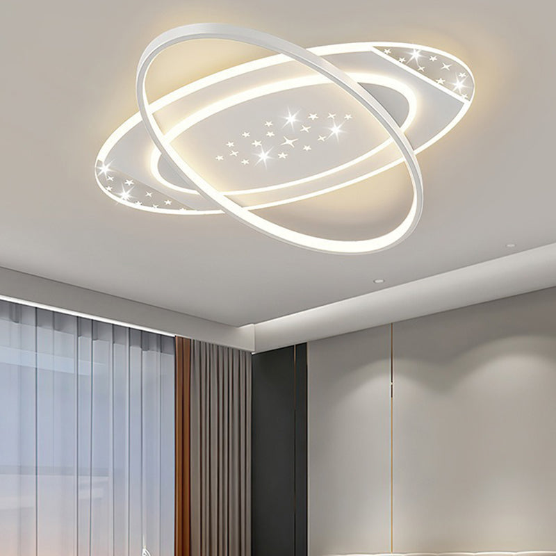 Modern Minimalist Oval Round Square Rectangle Acrylic Iron LED Flush Mount Ceiling Light For Living Room