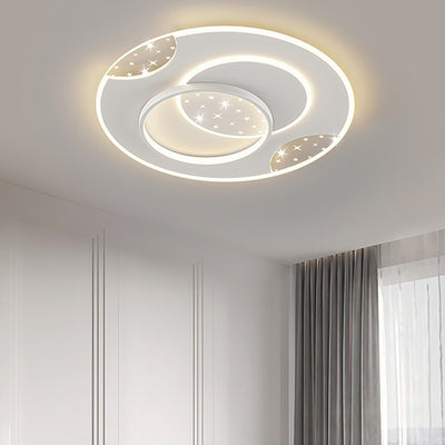 Modern Minimalist Oval Round Square Rectangle Acrylic Iron LED Flush Mount Ceiling Light For Living Room