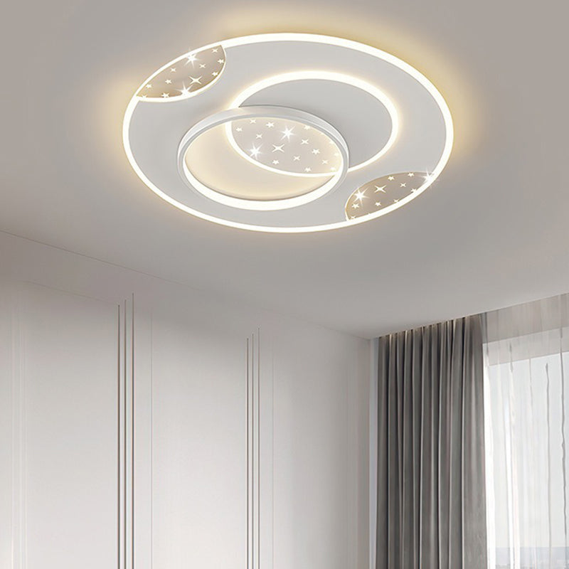 Modern Minimalist Oval Round Square Rectangle Acrylic Iron LED Flush Mount Ceiling Light For Living Room