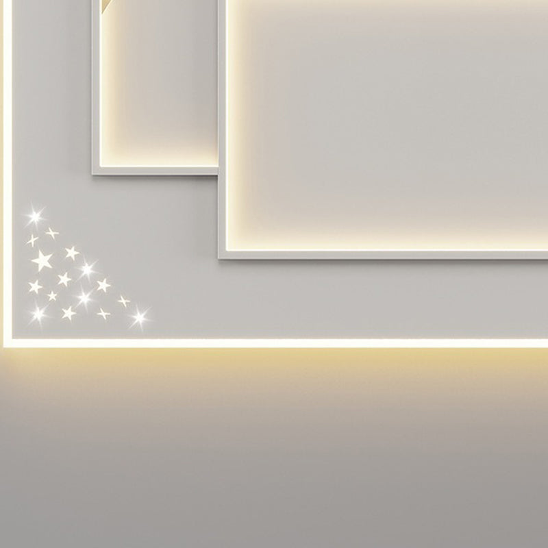 Modern Minimalist Oval Round Square Rectangle Acrylic Iron LED Flush Mount Ceiling Light For Living Room