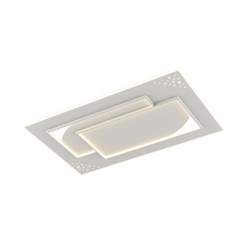 Modern Minimalist Oval Round Square Rectangle Acrylic Iron LED Flush Mount Ceiling Light For Living Room