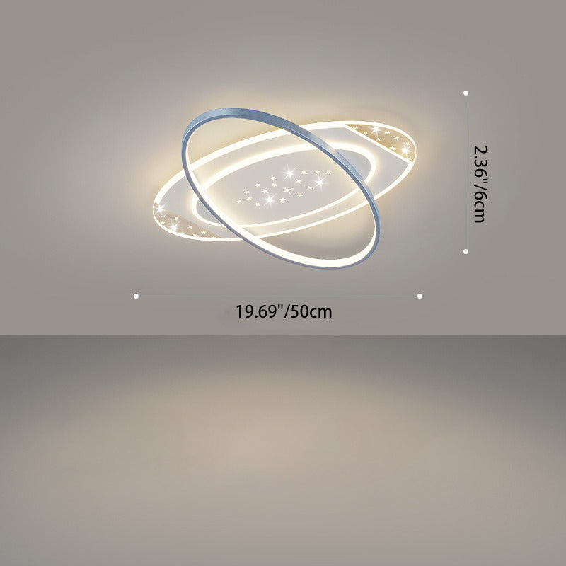 Modern Minimalist Oval Round Square Rectangle Acrylic Iron LED Flush Mount Ceiling Light For Living Room