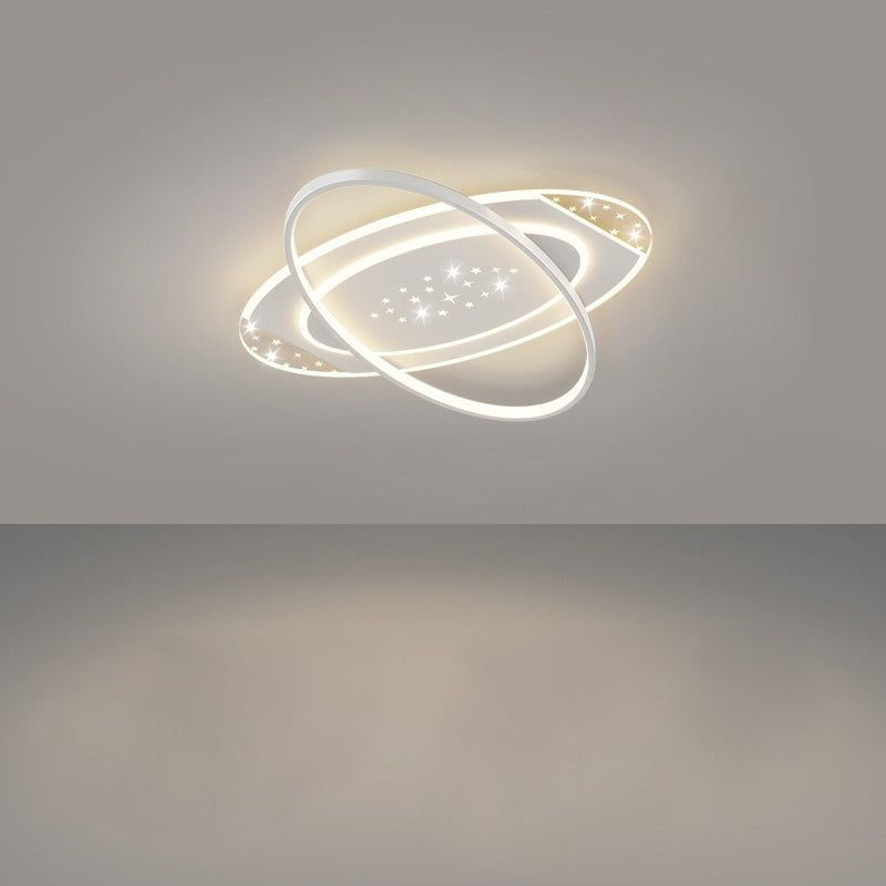 Modern Minimalist Oval Round Square Rectangle Acrylic Iron LED Flush Mount Ceiling Light For Living Room