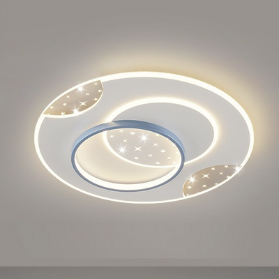 Modern Minimalist Oval Round Square Rectangle Acrylic Iron LED Flush Mount Ceiling Light For Living Room