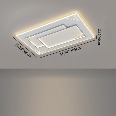 Modern Minimalist Oval Round Square Rectangle Acrylic Iron LED Flush Mount Ceiling Light For Living Room