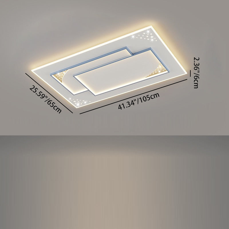 Modern Minimalist Oval Round Square Rectangle Acrylic Iron LED Flush Mount Ceiling Light For Living Room
