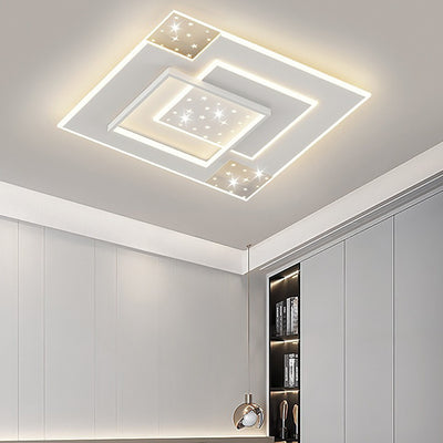 Modern Minimalist Oval Round Square Rectangle Acrylic Iron LED Flush Mount Ceiling Light For Living Room