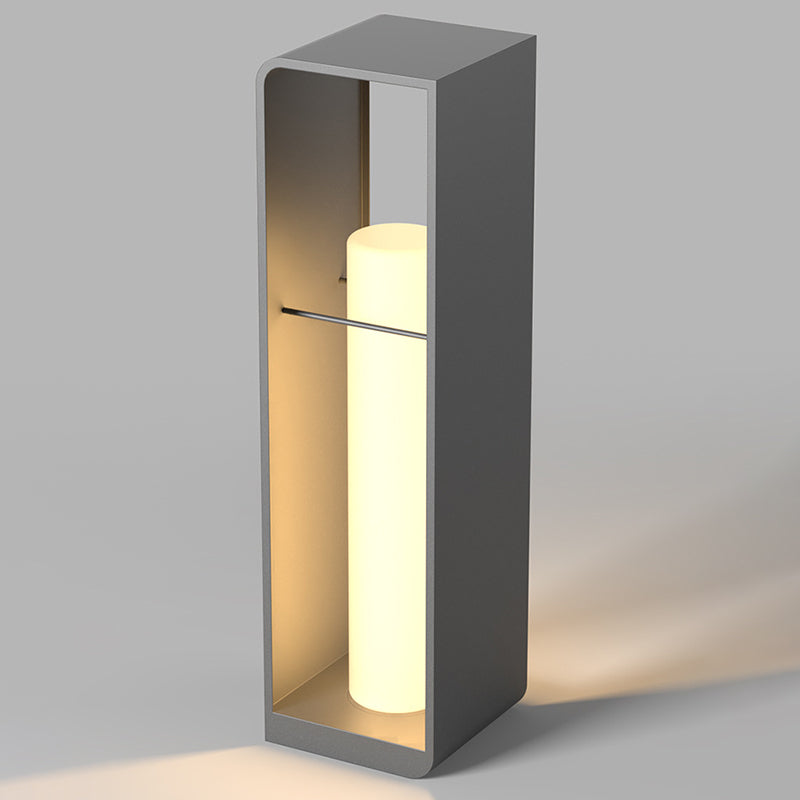 Moderne minimalistische rechteckige Zylinder-Solar-Wasserdichte PE-Hardware-LED-Außenleuchte für den Garten 