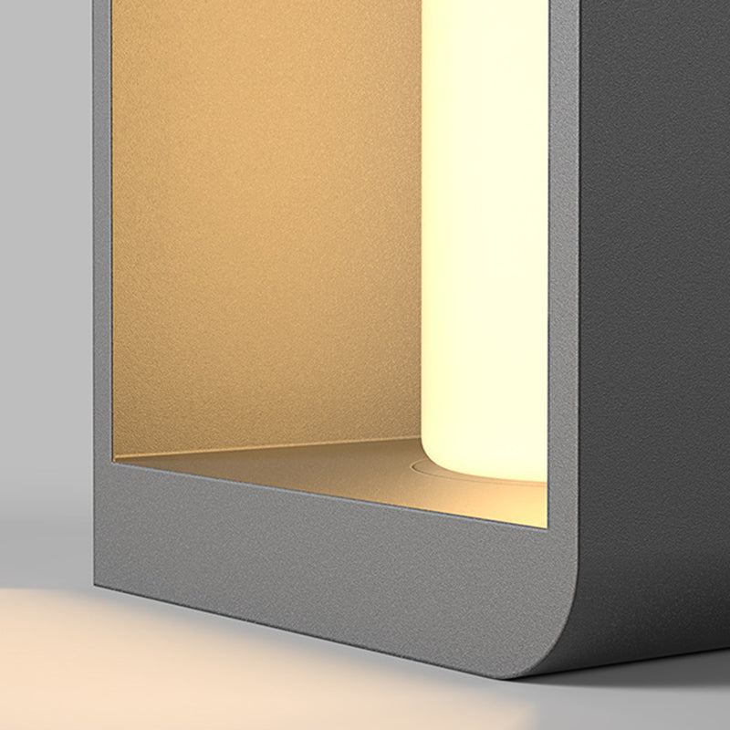 Moderne minimalistische rechteckige Zylinder-Solar-Wasserdichte PE-Hardware-LED-Außenleuchte für den Garten 