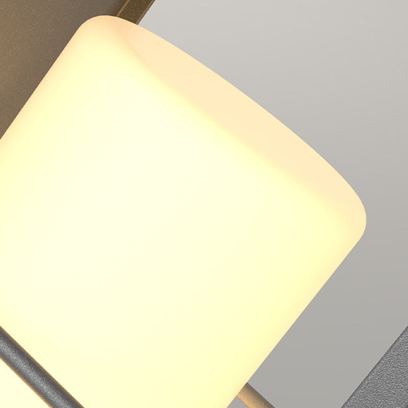Moderne minimalistische rechteckige Zylinder-Solar-Wasserdichte PE-Hardware-LED-Außenleuchte für den Garten 