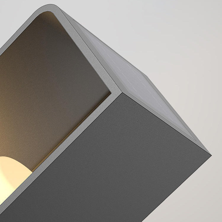 Moderne minimalistische rechteckige Zylinder-Solar-Wasserdichte PE-Hardware-LED-Außenleuchte für den Garten 