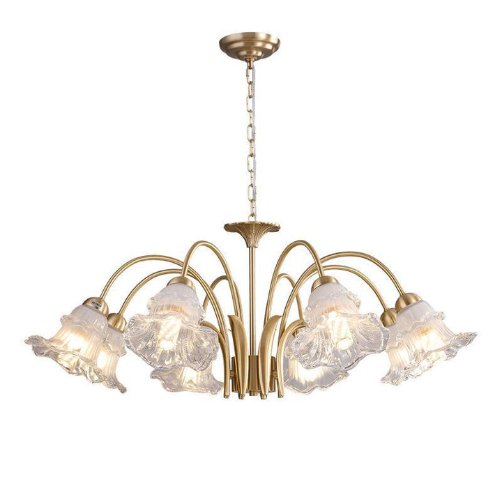Lustre en verre et laiton avec branches traditionnelles françaises et diamants évasés, disponible en 3/5/6/8/10 lumières pour le salon 