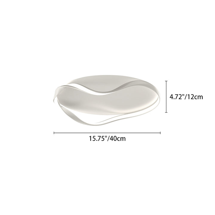 Modern Minimalist Round Bend Aluminum Hardware LED Flush Mount Ceiling Light For Living Room