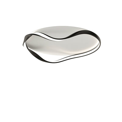 Modern Minimalist Round Bend Aluminum Hardware LED Flush Mount Ceiling Light For Living Room
