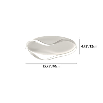 Modern Minimalist Round Bend Aluminum Hardware LED Flush Mount Ceiling Light For Living Room