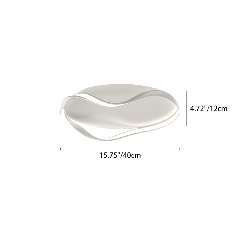 Modern Minimalist Round Bend Aluminum Hardware LED Flush Mount Ceiling Light For Living Room