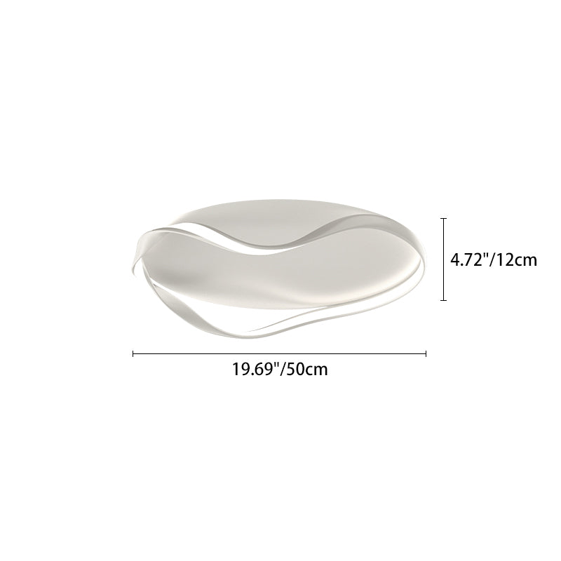 Modern Minimalist Round Bend Aluminum Hardware LED Flush Mount Ceiling Light For Living Room