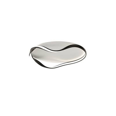 Modern Minimalist Round Bend Aluminum Hardware LED Flush Mount Ceiling Light For Living Room