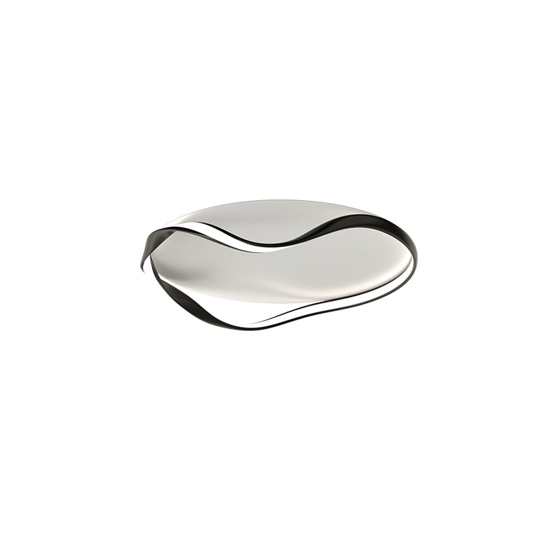 Modern Minimalist Round Bend Aluminum Hardware LED Flush Mount Ceiling Light For Living Room