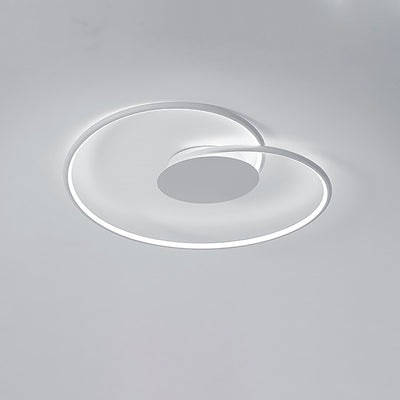 Modern Minimalist Heart Bend Silicone Iron Aluminum LED Flush Mount Ceiling Light For Living Room
