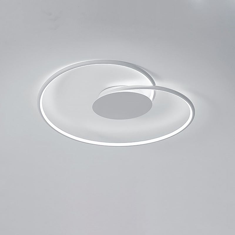 Modern Minimalist Heart Bend Silicone Iron Aluminum LED Flush Mount Ceiling Light For Living Room