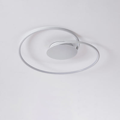 Modern Minimalist Heart Bend Silicone Iron Aluminum LED Flush Mount Ceiling Light For Living Room