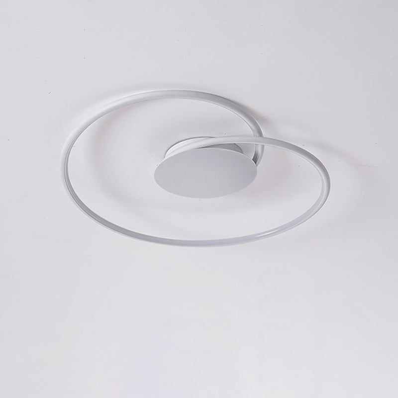 Modern Minimalist Heart Bend Silicone Iron Aluminum LED Flush Mount Ceiling Light For Living Room