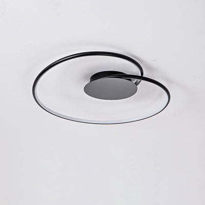 Modern Minimalist Heart Bend Silicone Iron Aluminum LED Flush Mount Ceiling Light For Living Room